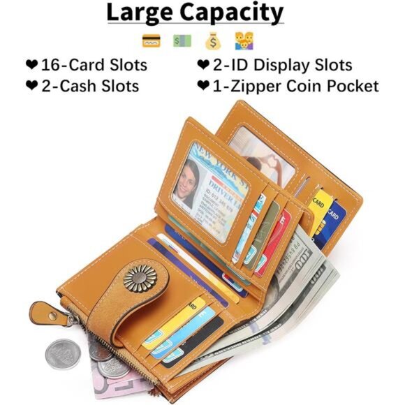 Small Wallets, Credit Card Holder Yellow - Picture 2 of 6